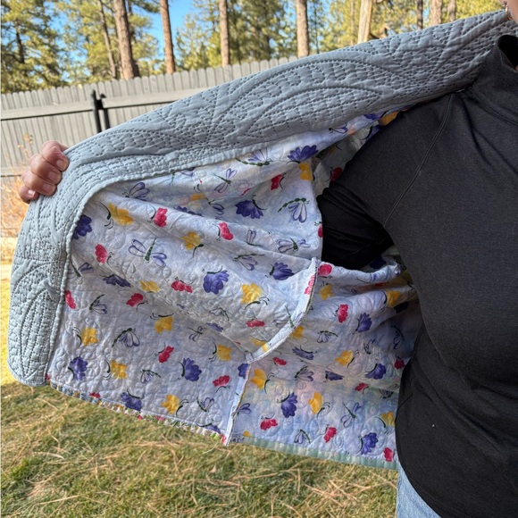 Upcycled quilted swing style Colorful Patchwork Quilted Jacket - Picture 11 of 11